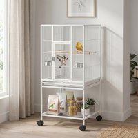 PawHut Bird Cage Detachable with Stand - White