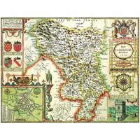 Derbyshire Historical Map 1000 Piece Jigsaw Puzzle - Neutral