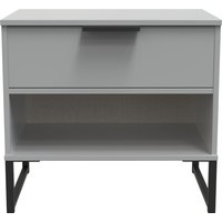 Diego Ready Assembled Double 1 Drawer Bedside Cabinet (Diego) - Dusk Grey