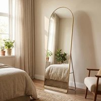 60x165cm Full Length Mirror Free Standing Wall Mounted - Gold