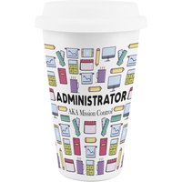 Novelty Administrator Ceramic Travel Mug - Reusable Drinks Cup Gift - White