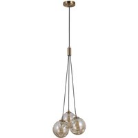 Perlos Cluster Pendant Ceiling Light Honey Brass 3xG9