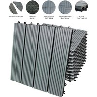 99 x WPC Decking Floor Tiles 30x30cm 9 SQM - Grey