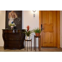 Decorotika, Floret 50cm Tall Handmade Solid Wood Plant Stand Pot Holder - Dark Decorotika, Floret 50cm Tall Handmade Solid Wood Plant Stand Pot Holder - Dark