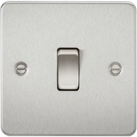Knightsbridge Flat Plate 10AX 1G Intermediate Switch - Brushed Chrome - FP1200BC - Brushed Chrome