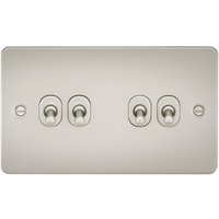 Knightsbridge Flat Plate 10AX 4G 2-way toggle switch - pearl - FP4TOGPL - Pearl