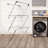 3 Tier Clothes Airer Dryer Foldable Laundry Rack - Grey