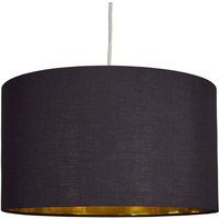 Reni XL Black Ceiling Pendant Shade With Black And Gold Inner - Black