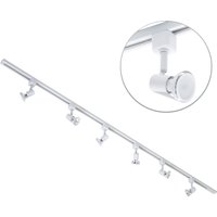 2m Track Light Kit with Harlem Spotlight Heads and LED Bulbs - White / 6