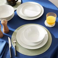 Dinner Set Plates Bowls Coupe White Porcelain - Whtie / 12