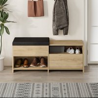 Filux Modern Shoe Storage Bench - Oak