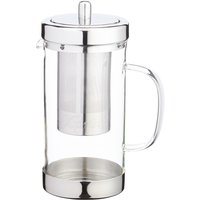 Le'Xpress Stainless Steel and Glass Infuser Teapot - White