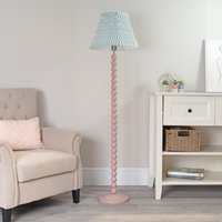 Bobbins Rose Floor Lamp with Fabric Pleated Shade - Green