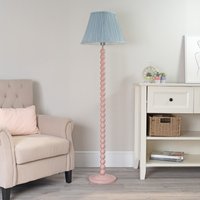 Bobbins Rose Floor Lamp with Fabric Pleated Shade - Blue