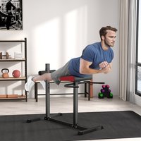 SPORTNOW Roman Chair Back Extension Bench with Adjustable Leg Roller - Black