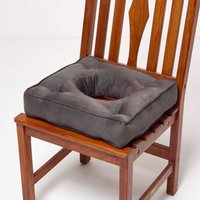Faux Suede Coccyx Cushion with Ties - Brown