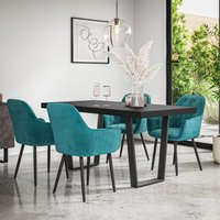 Aria Dining Table And Chairs - Blue / 6