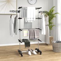 HOMCOM Foldable Clothes Drying Rack - Black / 172cm
