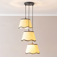 Dutton 3 Drop Scallop Cluster Ceiling Pendant Light with LED Bulbs - Black