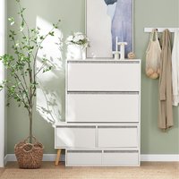 Shoe Storage Bench With Stool - White