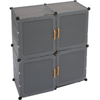 Livingandhome Multi-Tier Foldable Shoe Cabinet - Dark Grey / 85cm