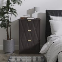 Las Vegas F Ready Assembled 3 Drawer Bedside - Graphite