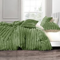 Plush Supersoft Jumbo Cord Cosy Bedding Set Olive - Olive / 2.54kg