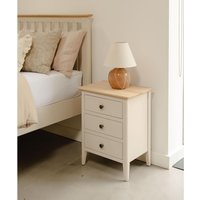 Pembroke Bedside Table with 3 Drawers - Cream Beige