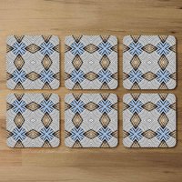 Abstract Geometric Roughly Hatched Shapes Coaster - Black