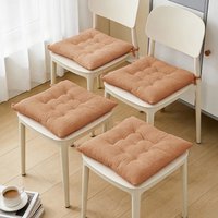 Set of 4 Comfortable Square Chair Cushions - Coffee - Coffee