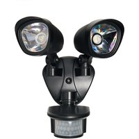Lune Outdoor Twin LED Flood Light With PIR Sensor - Black