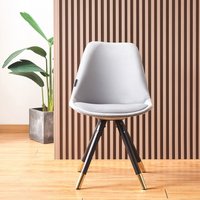 Set of 4 Sofia Velvet Dining Chairs Upholstered for Kitchen Dining Room - Light Grey