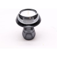 Midnight Grey Mushroom Flip Candle Tealight Holder Elegant Dinner Decor - Grey