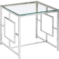 Allure Clear Glass And Silver Base End Table - Silver