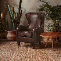 Victor Brown Leather Lounge Chair - Brown