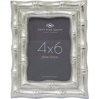 Hiba Silver Finish Bamboo Effect 4In X 6In Photo Frame - Silver