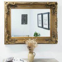 Carved Louis Gold Antique Style Wall Mirror - Gold
