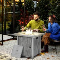 Nova Square Fire Pit Table - Grey