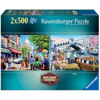 Holiday Memories Venice and Paris 2 x 500 Piece Puzzles - Various Colours