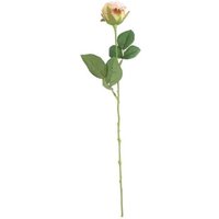 Artificial Silk Buckingham Rose Bud Stem 40cm - Light Pink