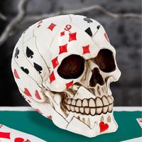 Dead Mans Hand Playing Card Skull Ornament - 15cm