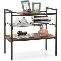 3-Tier Mesh Industrial Entryway Table