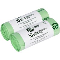 All-Green 10 Litre Compostable Food Waste Bin Liners - Green / 2