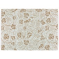 Gold Oak Leaves & Berries Worktop Protector - Large Textured Glass Chopping Board - Gold