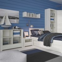 Marbel One Drawer Bedside Cabinet - White Craft Oak