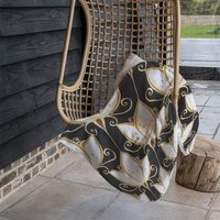 Black Gold Floral Pattern Blanket - Gold