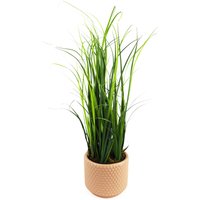 Artificial Grass Plant Peach Dusty Pink Ceramic Planter - Pink
