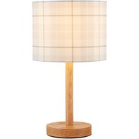 Grey Checked Table Lamp - Grey