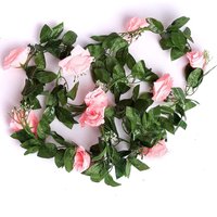 Best Artificial 7ft Baby Pink Silk Rose Garland - Baby Pink