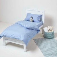 Egyptian Cotton Cot Bed Duvet Cover Set with Pillowcase 200 TC - Blue